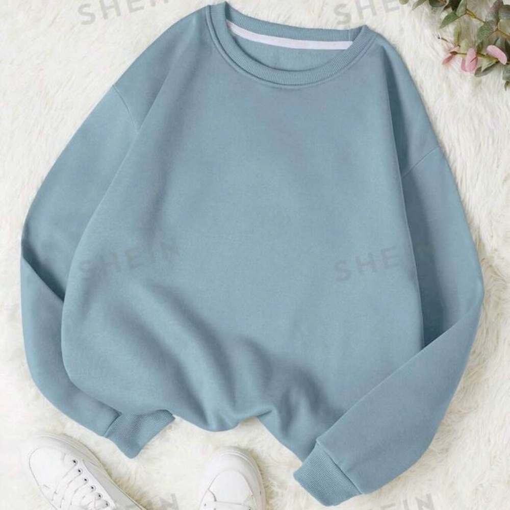 SHEIN Solid Crewneck